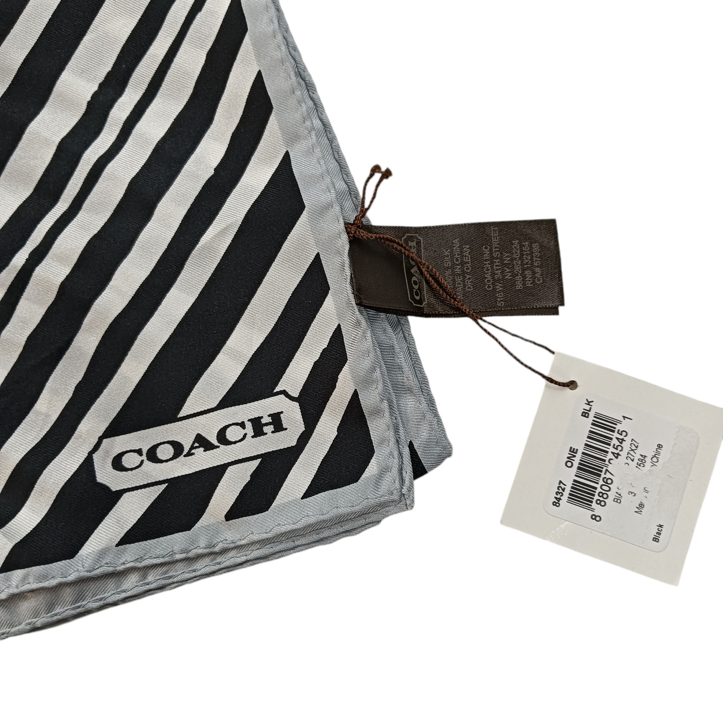 COACH SCARF ZEBRA PATTERN BLACK/WHITE