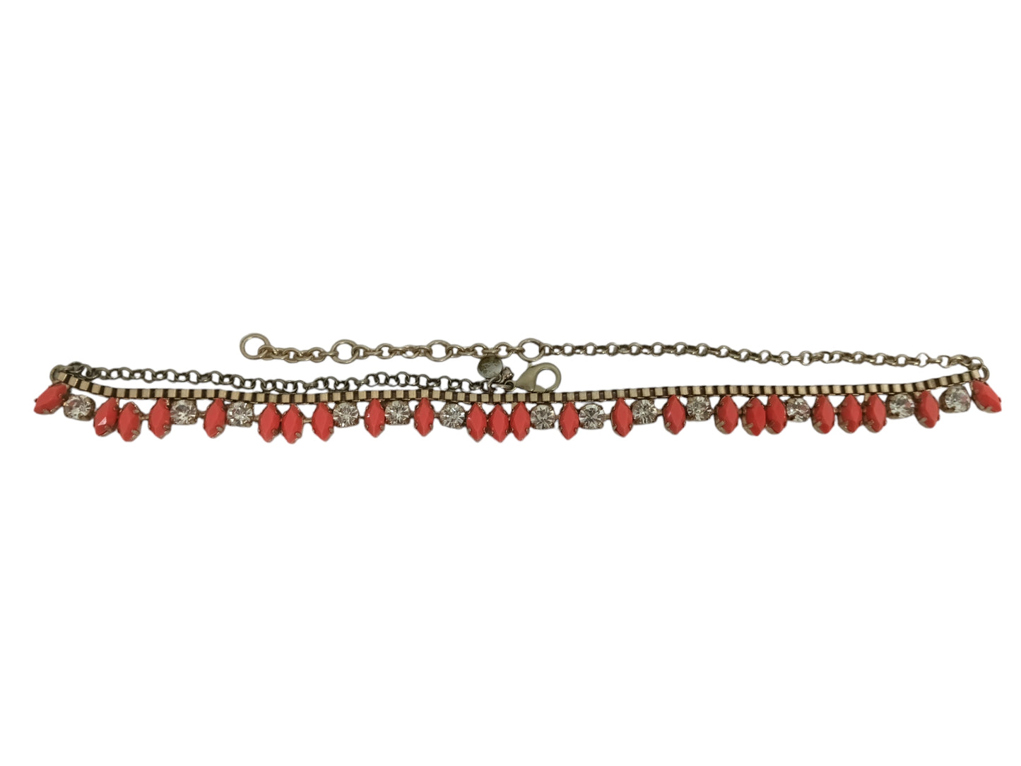 J CREW NECKLACE SILVER/PINK