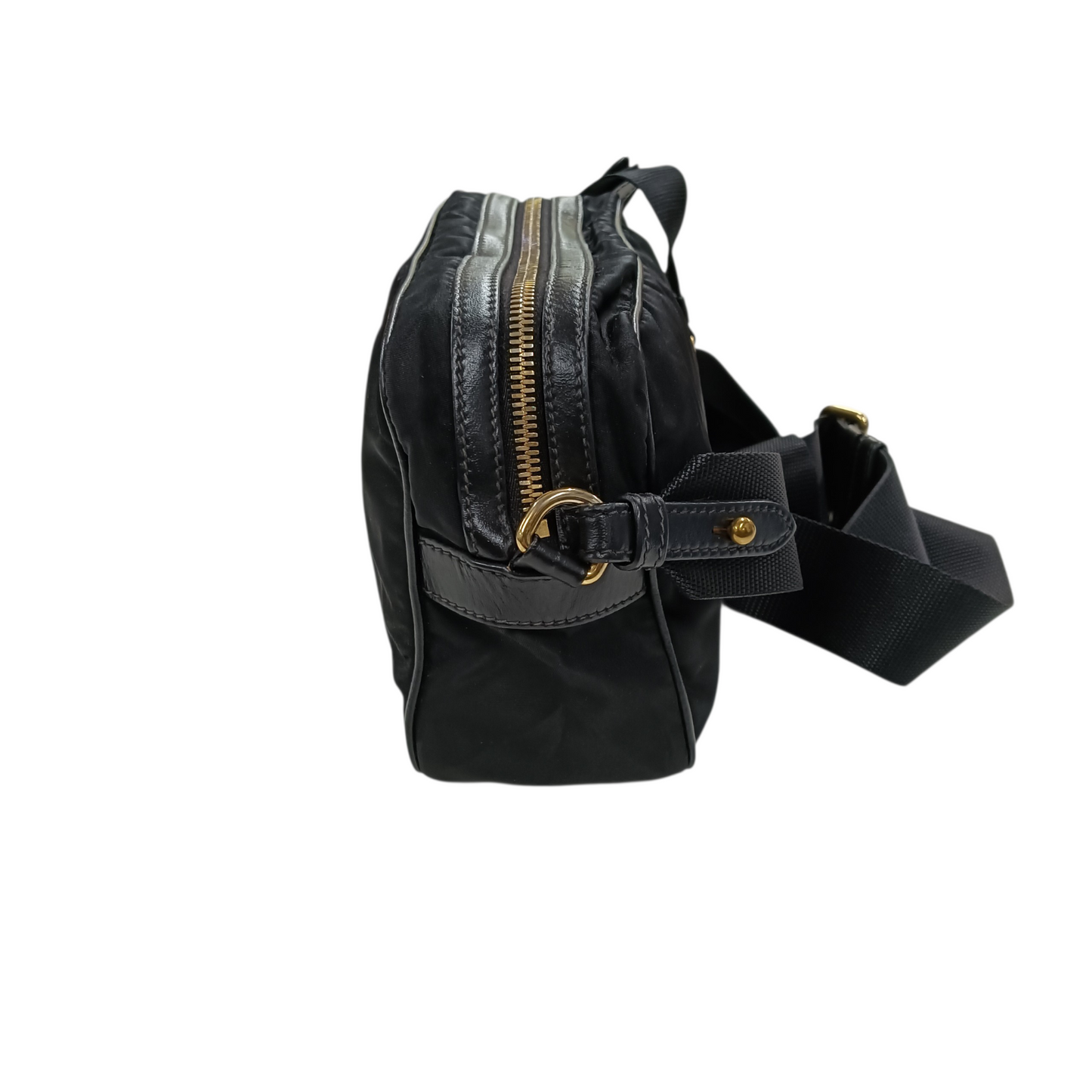 PRADA Shoulder Bag 1BH089 Black Scratch/Stain