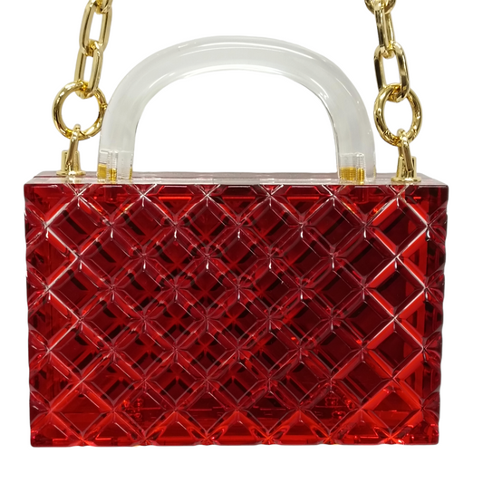 L' AFSHAR Shoulder Bag Medium Leon Sierra Red