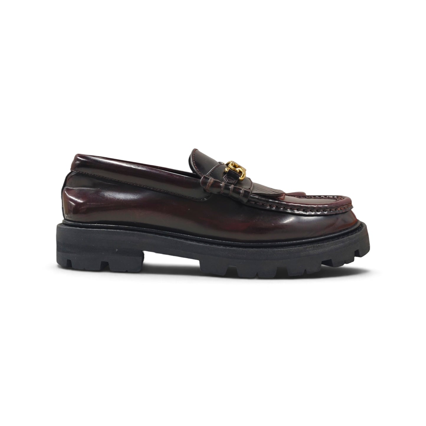 CELINE Loafers Size 37 Lady's Burgundy FA0271 Rank B