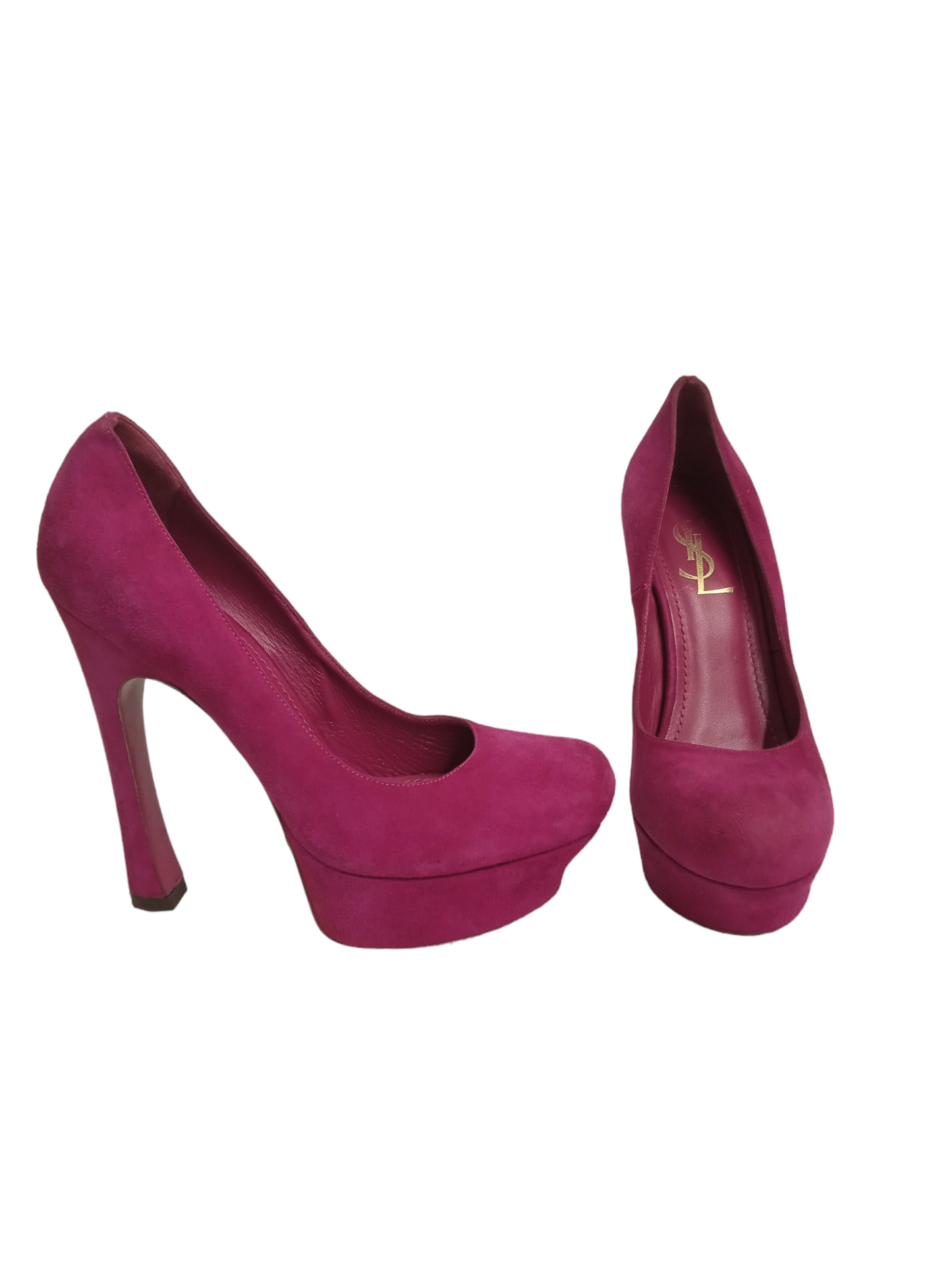 YVES SAINT LAURENT PUMPS 37 SHOCKING PINK 254119