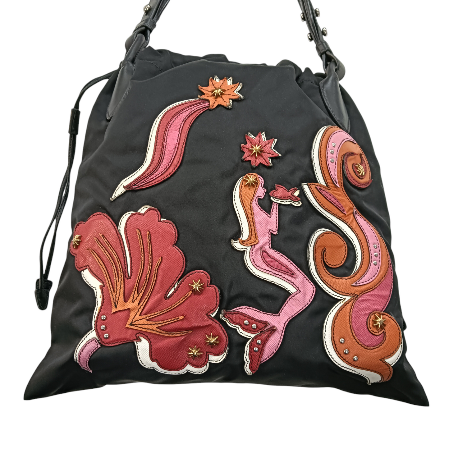 PRADA SHOULDER BAG BLACK/RED