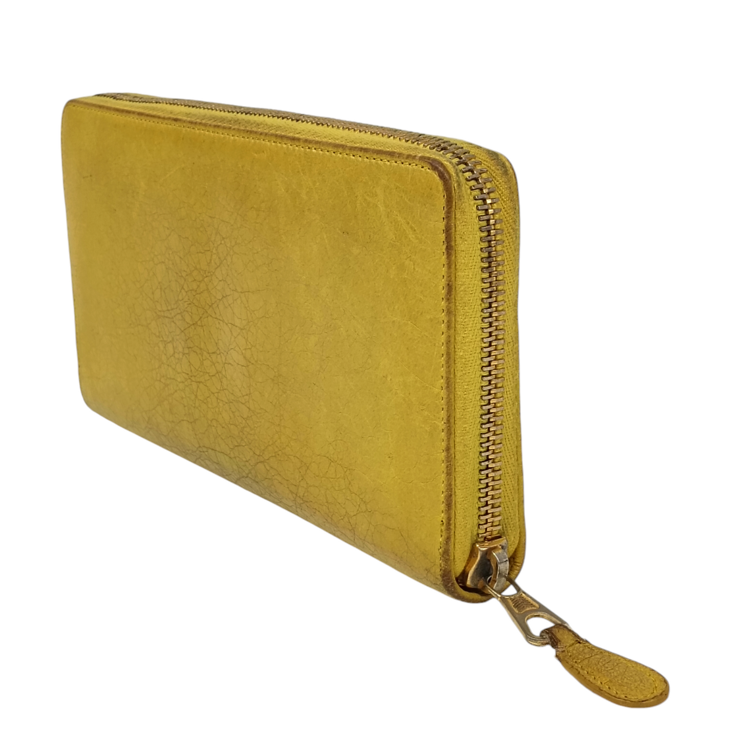 BALENCIAGA Long Wallet 253053 Yellow Stain/Damage