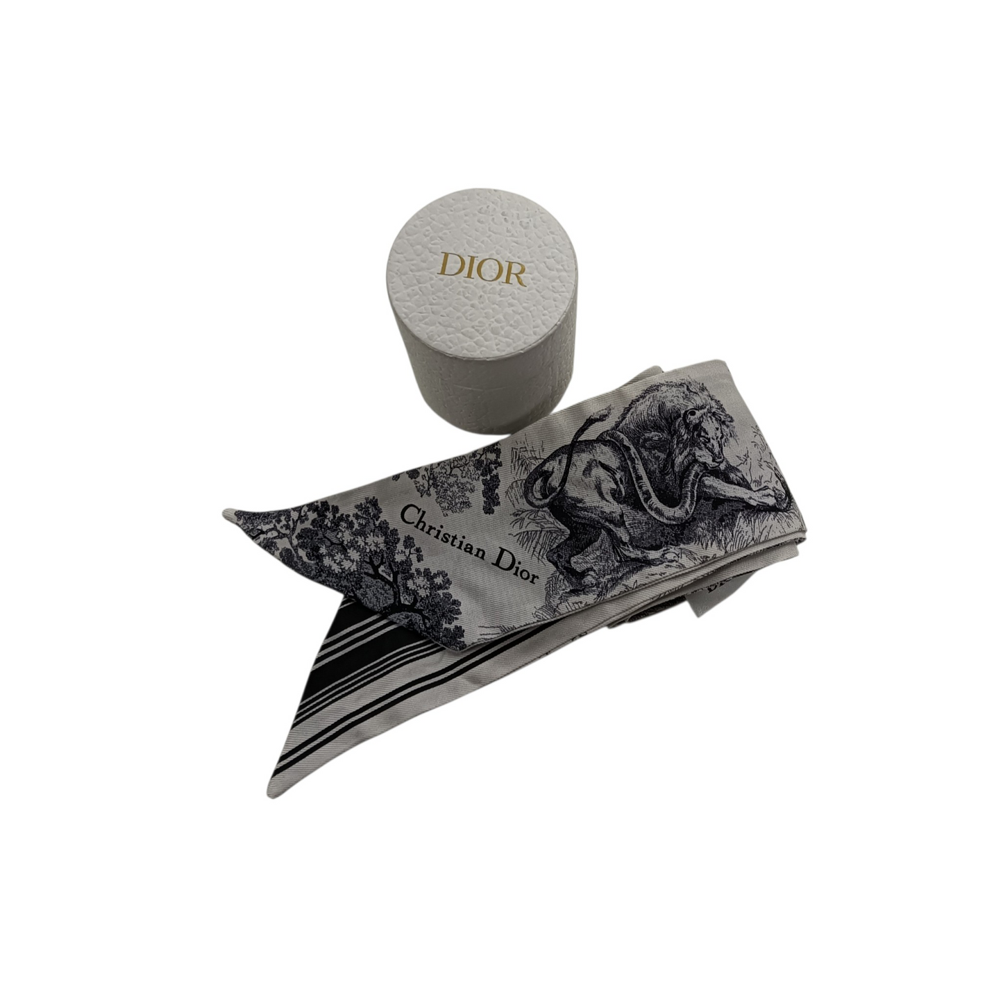 Christian Dior Silk Scarf Black/White