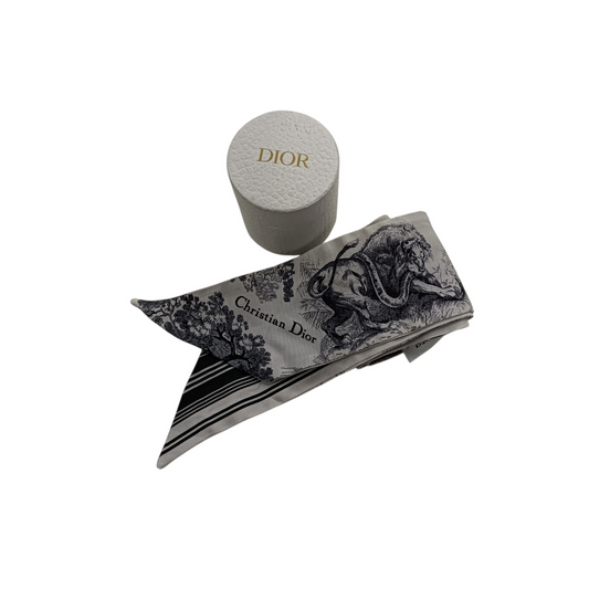 Christian Dior Silk Scarf Black/White