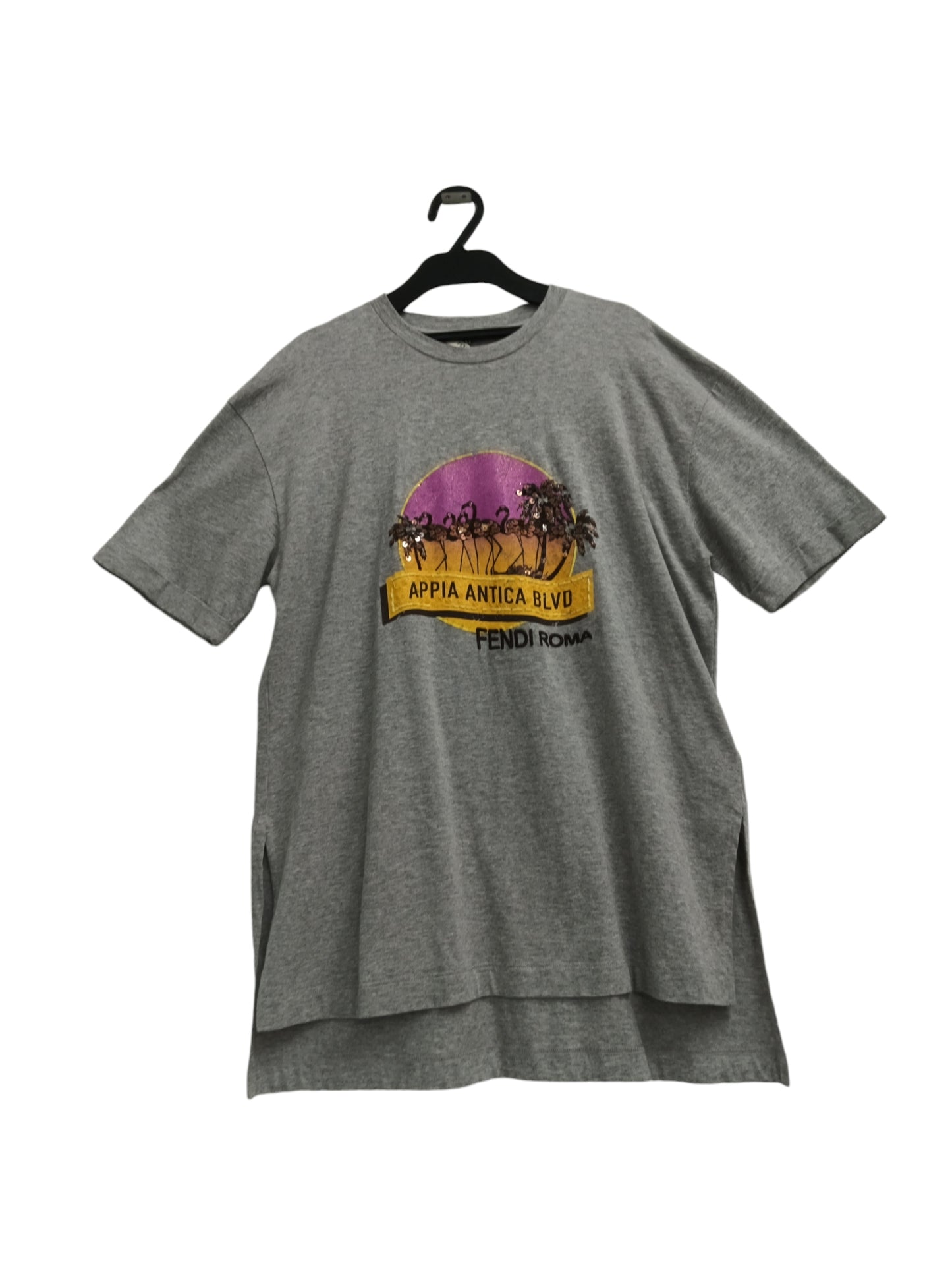FENDI T-SHIRT SIZE S LADY'S GRAY FS7011 A3BM *TAG DAMAGE
