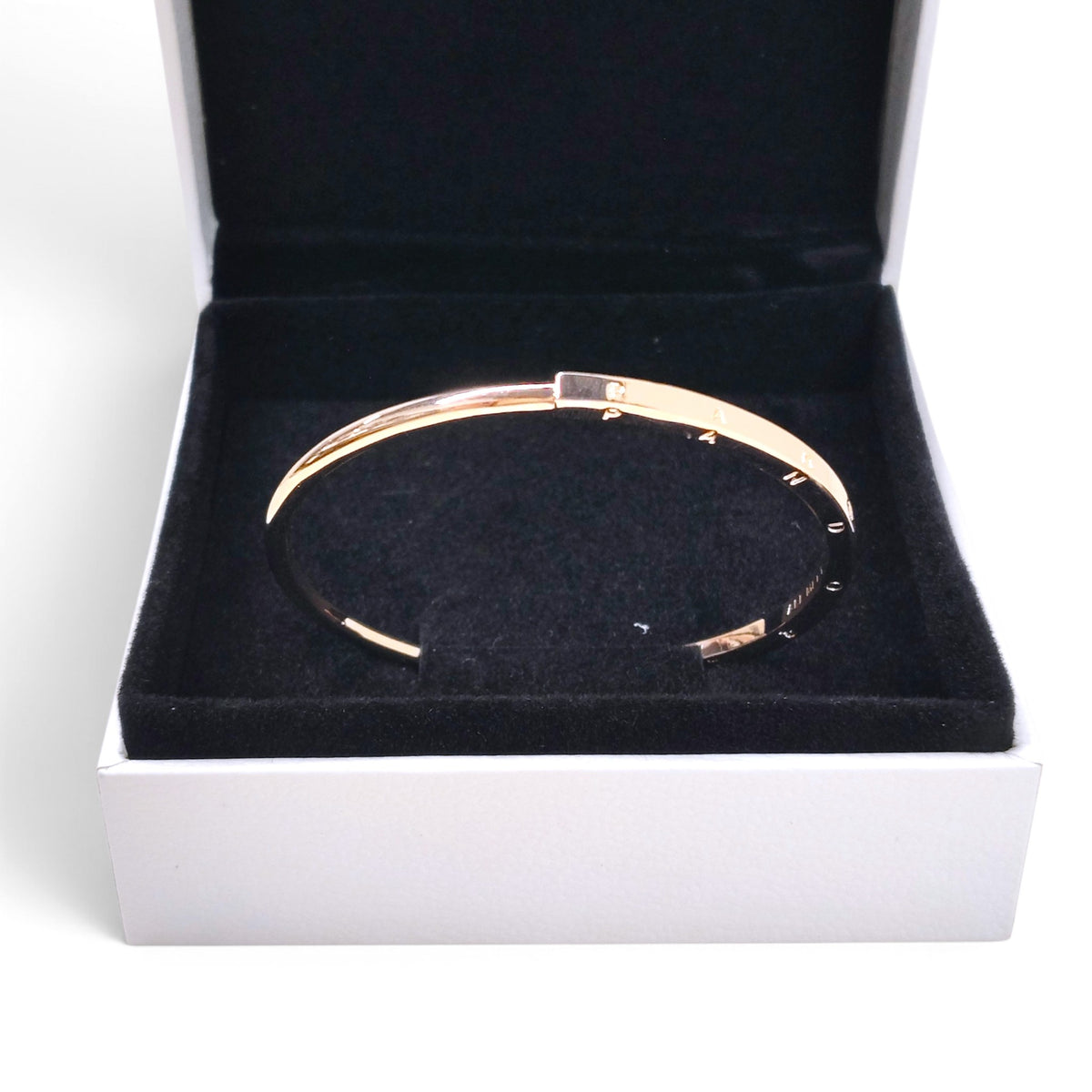 PANDORA Bracelet Rose Gold Signature I-D Open Bangle Rank A
