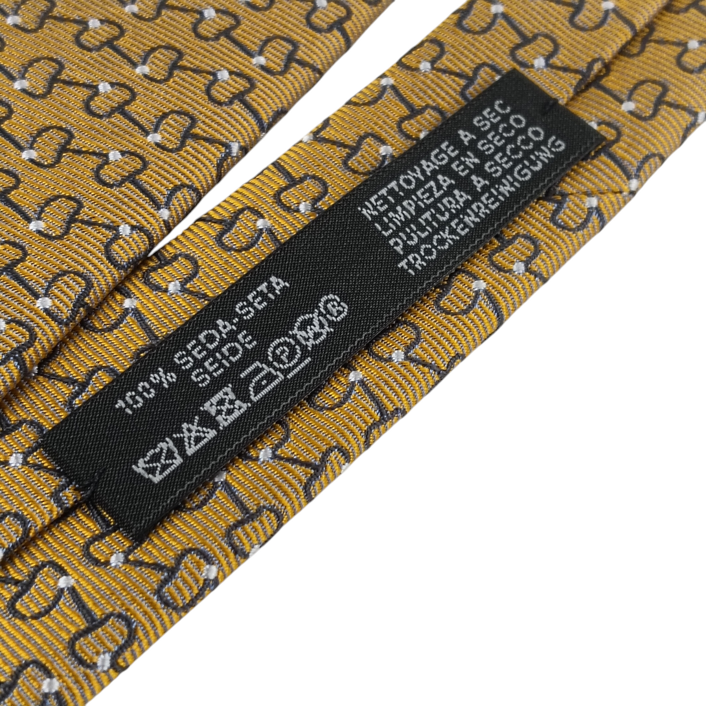 HERMES Necktie 339381T Rank(A) Yellow Mors a Olives tie