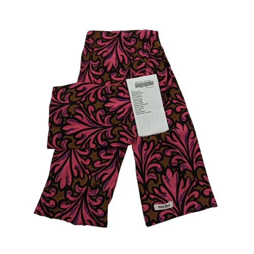 MIU MIU Scarf MCX176 1EUJ Shocking Pink/Brown Twill