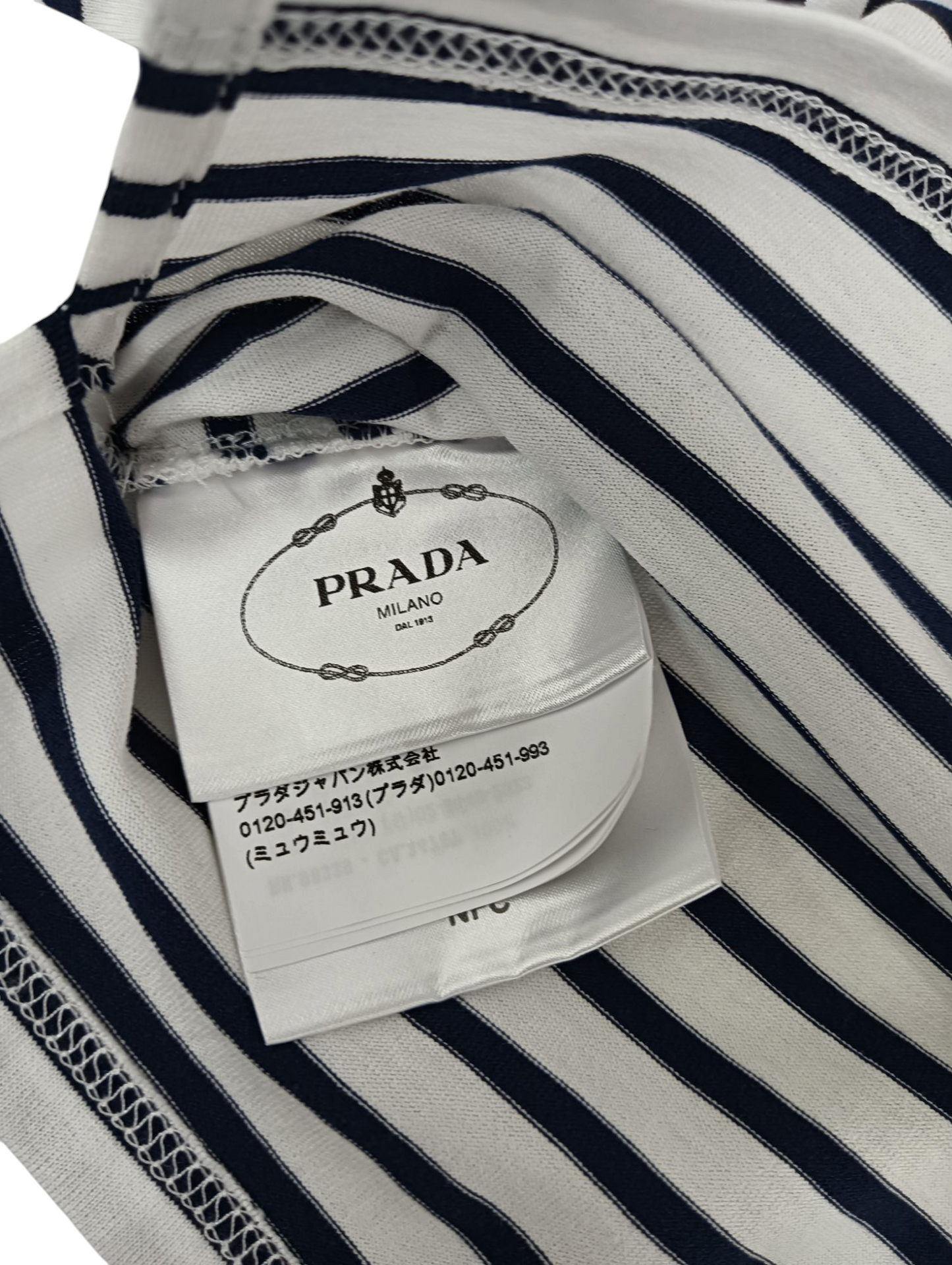 PRADA Cut And Sewn Size XS Lady's 34628 S221 103J White/Navy