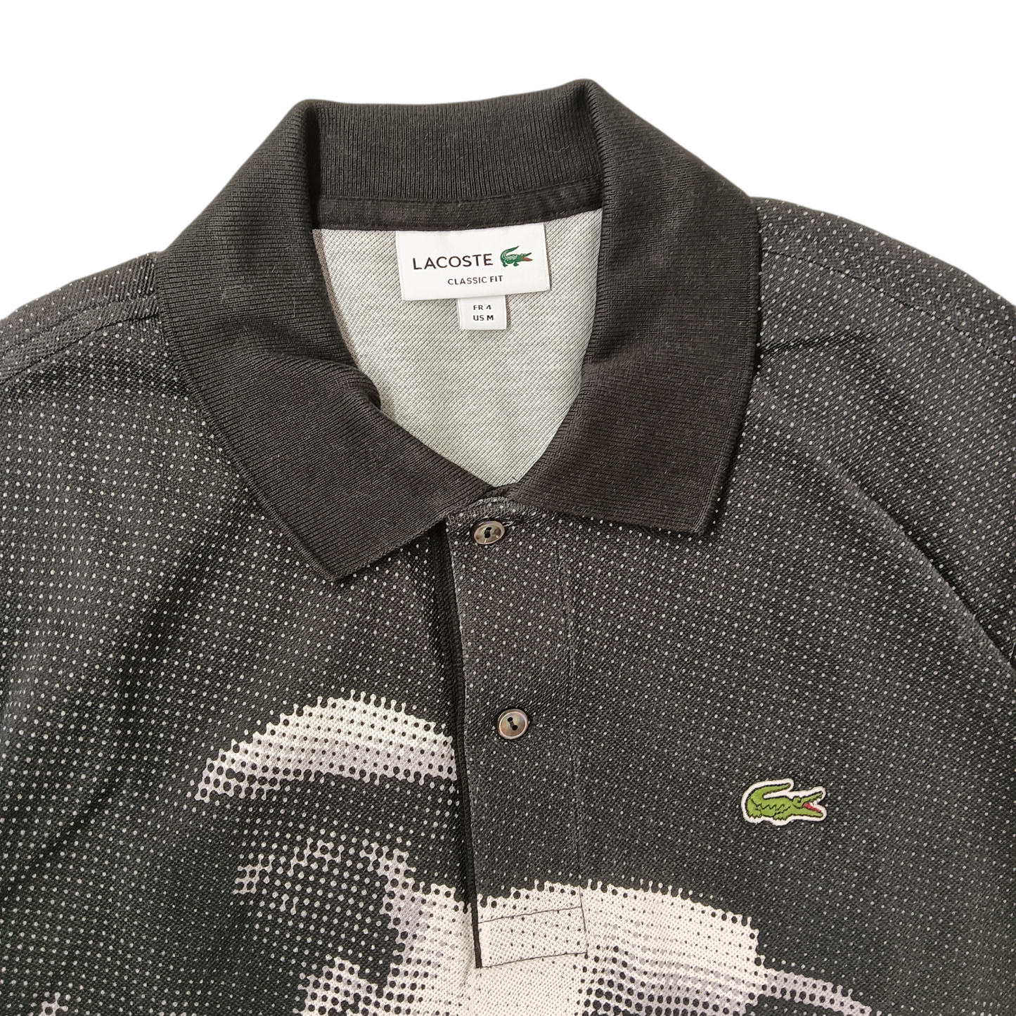 LACOSTE Polo shirts SIZE M Mens White/Black