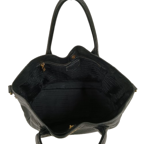 PRADA 2WAY Bag Black Self-Repaint/Handle Damage