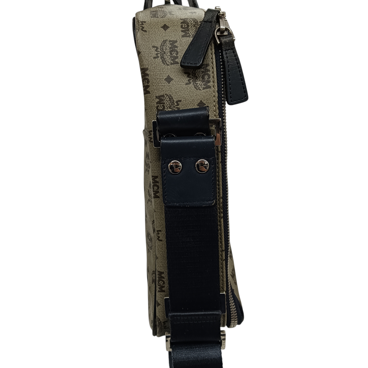 MCM 2WAY Bag 1001060110410 Rank B Beige/Navy