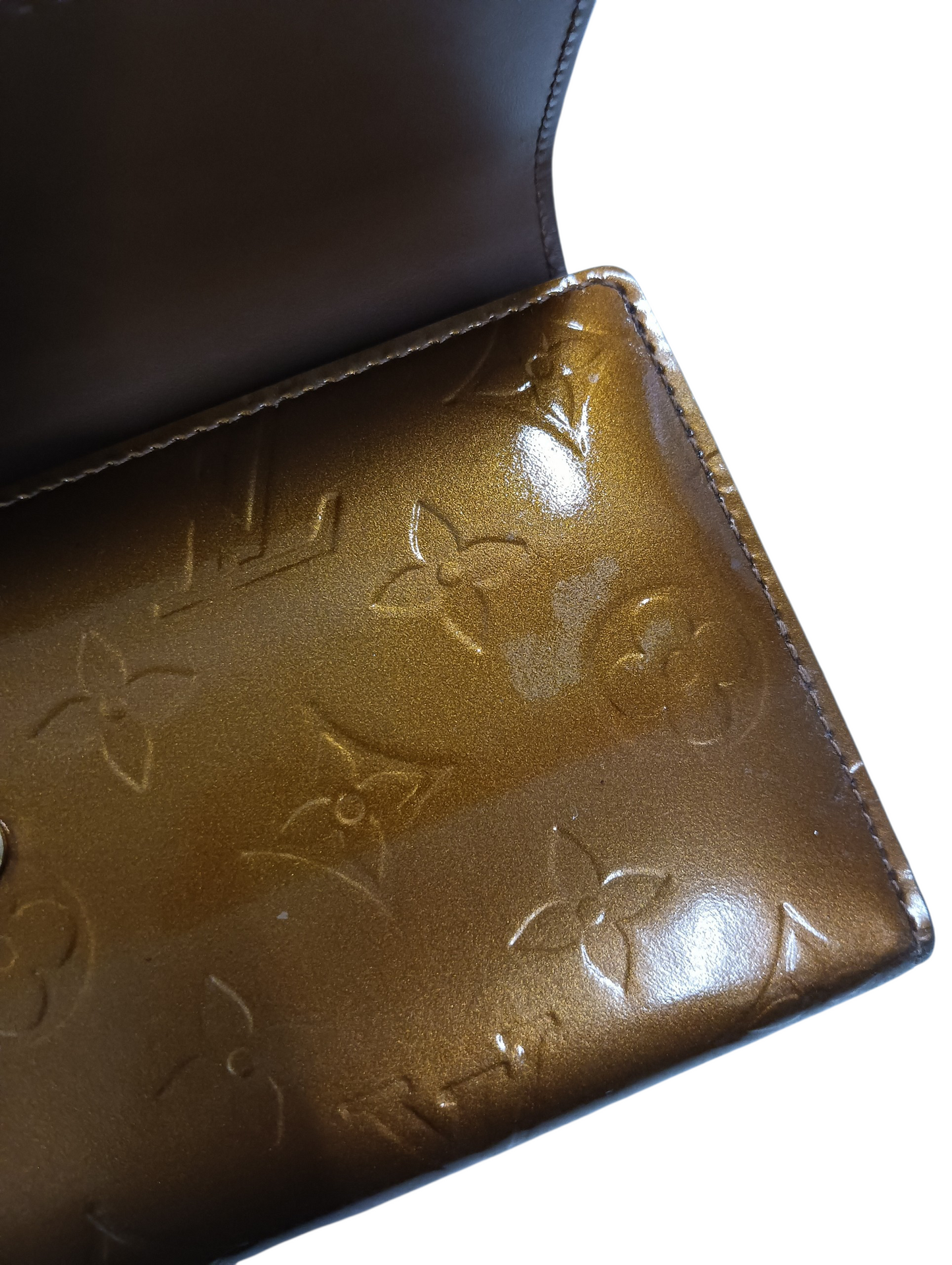 LOUIS VUITTON Wallet Verni M65107 Brown TH0014