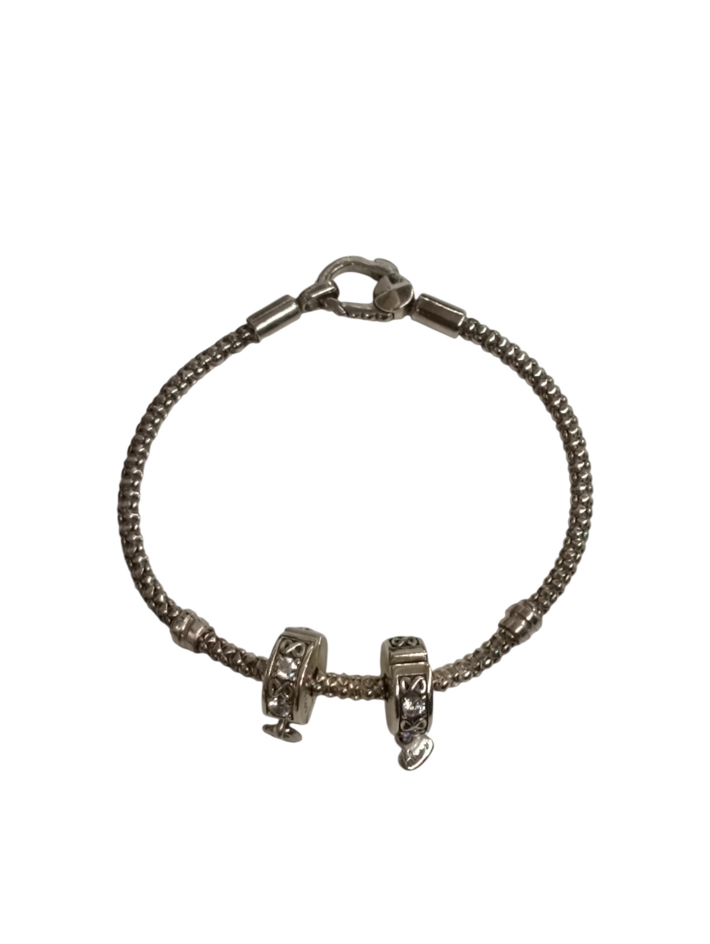 PANDORA Studded chain sterling with cham 2p