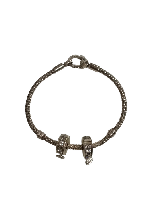 PANDORA Studded chain sterling with cham 2p
