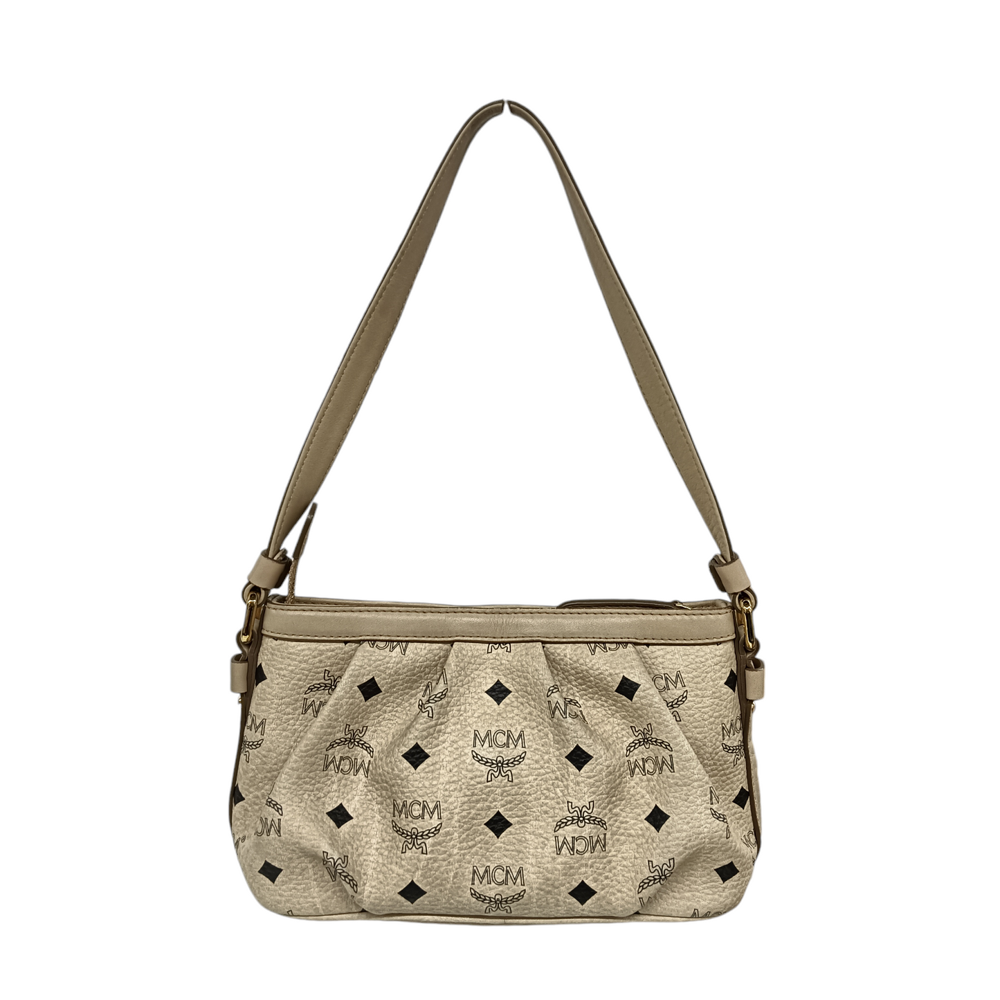 MCM Shoulder Bag N70MX000F1 Beige Stain/Damage