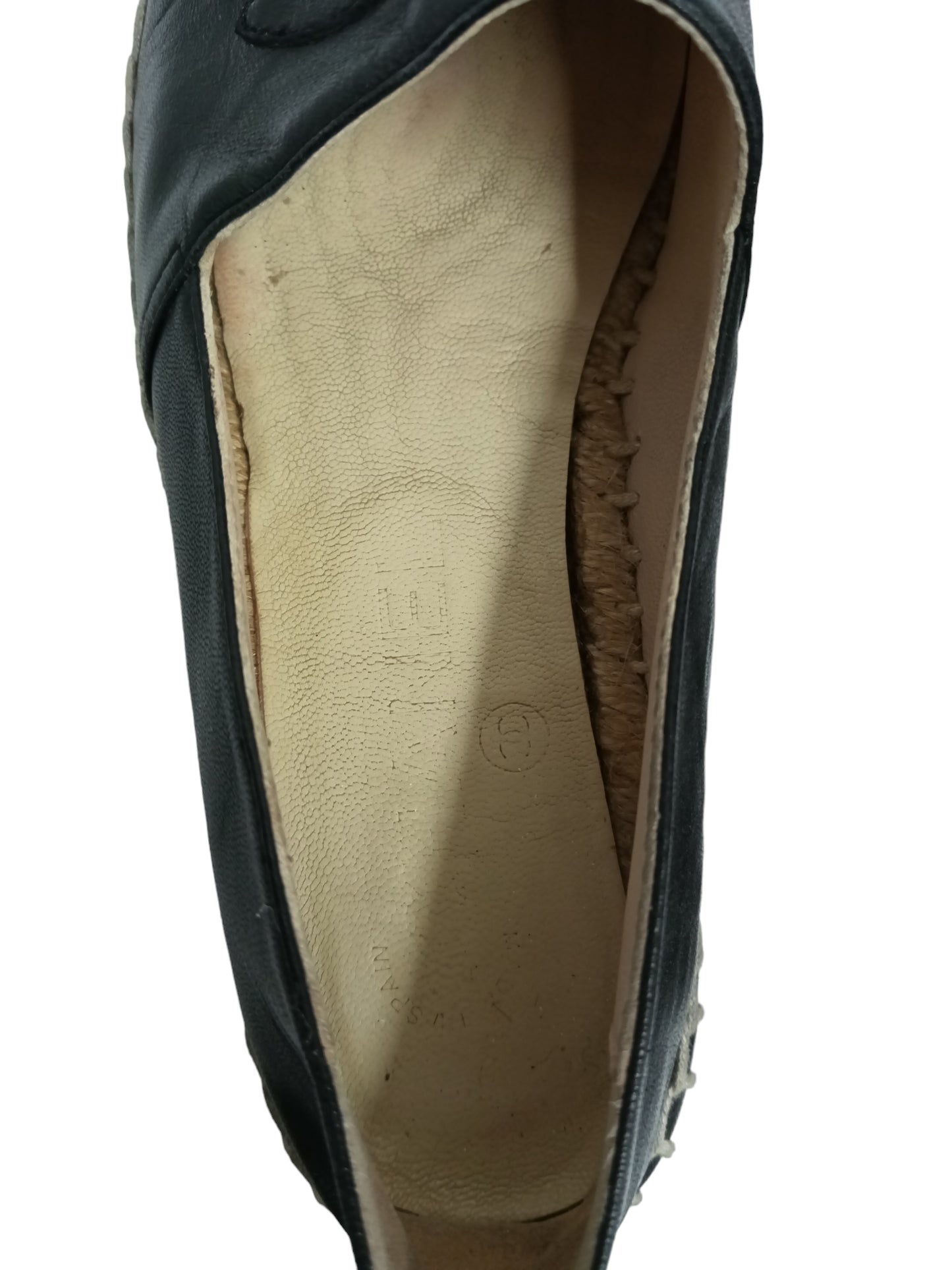 CHANEL ESPADRILLE SIZE 36 BLACK/BEIGE YG29762