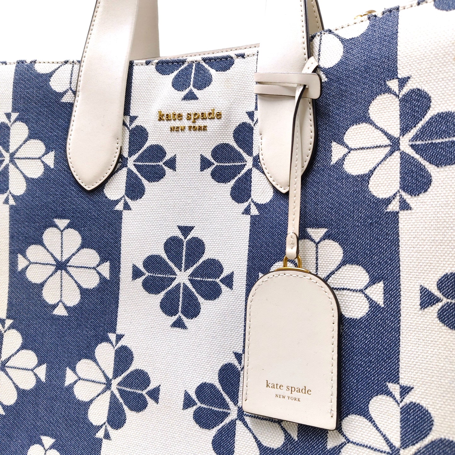 Kate Spade 2Way Bag KB157 Beige And Navy S1008 Rank A