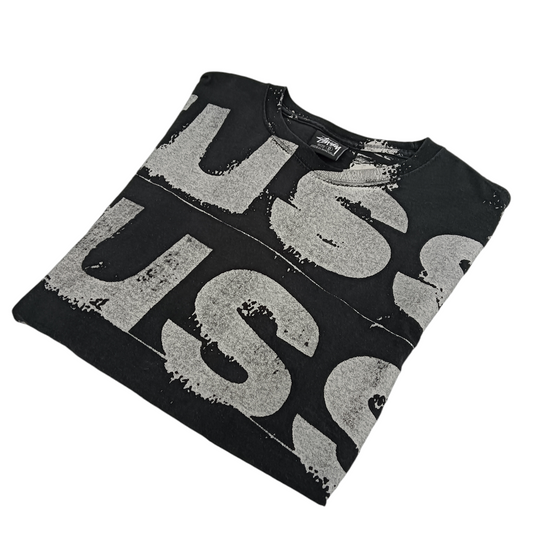 STUSSY T-SHIRT SIZE S Mens Black Stussy stamp