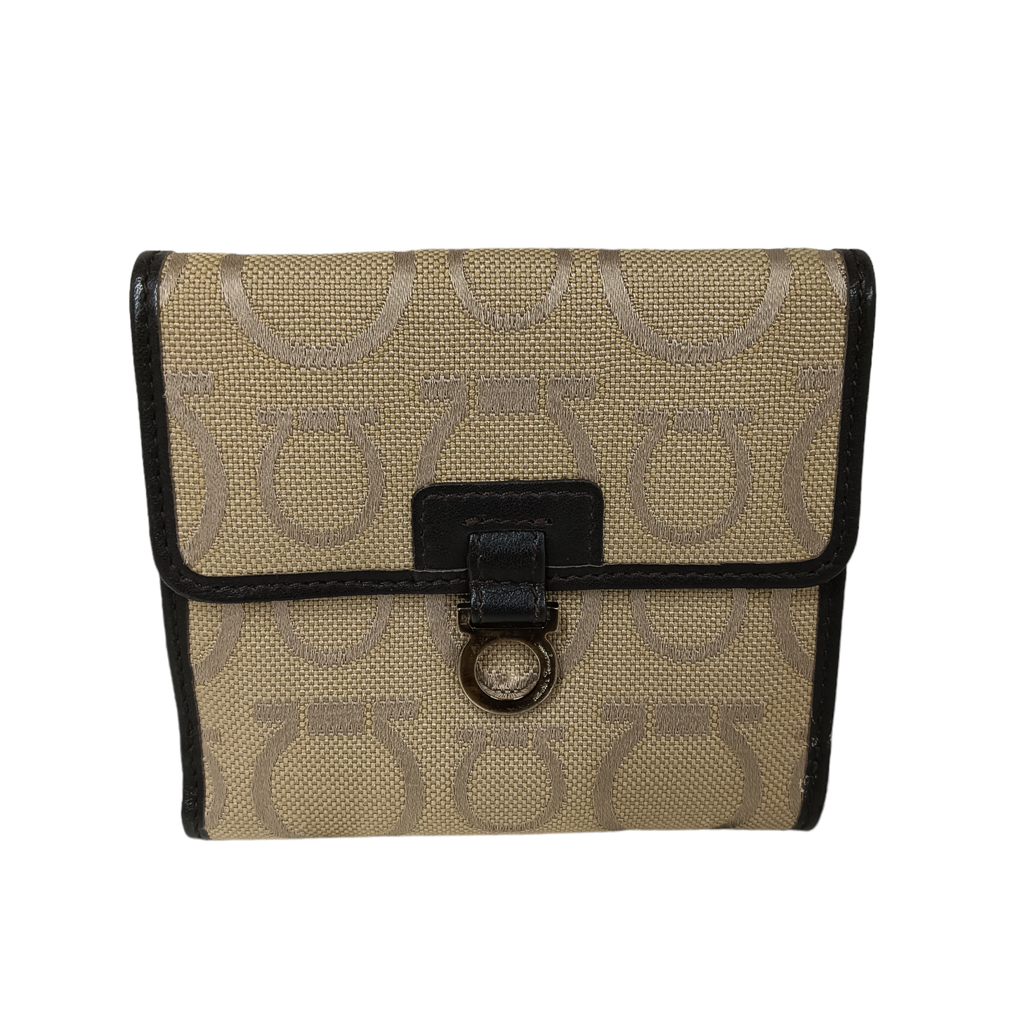 SALVATORE FERRAGAMO Wallet 6748 Beige/Brown Stain JP-22