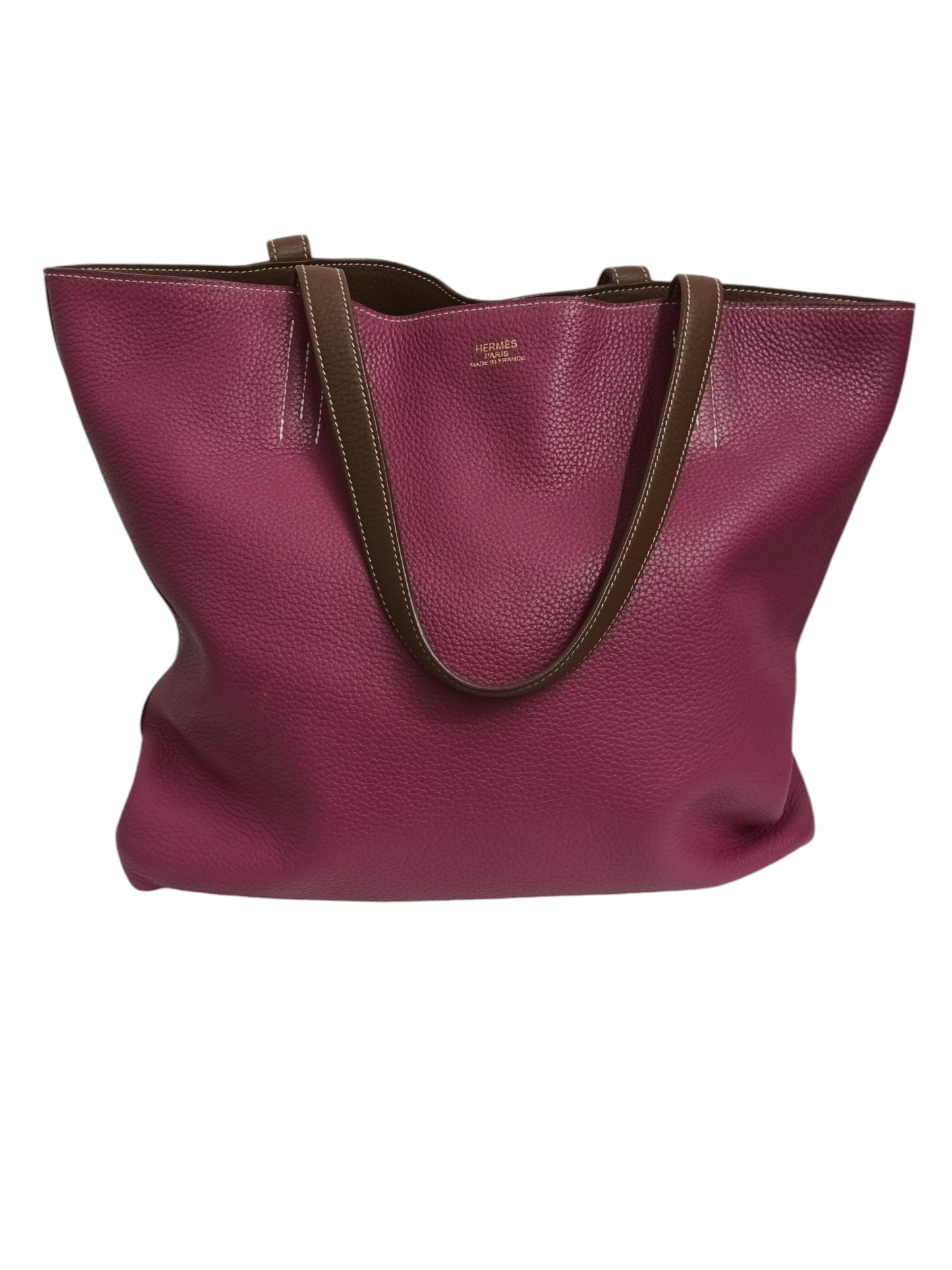 HERMES TOTE BAG DOUBLE SENS 36 BROWN/PURPLE TK Q