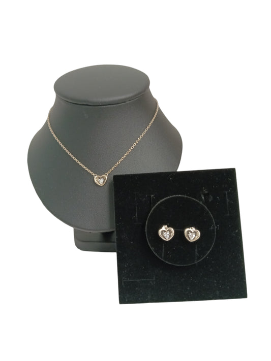 PANDORA NECKLACE & EARRING SILVER MOMENT HART RANK(A)