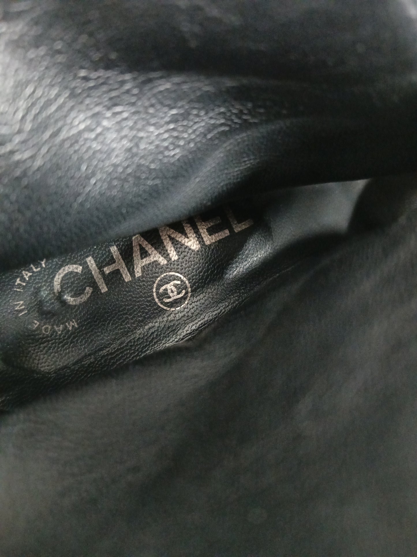 CHANEL BOOTS SIZE 35 1/2 BLACK RANK B DAMAGE C26777