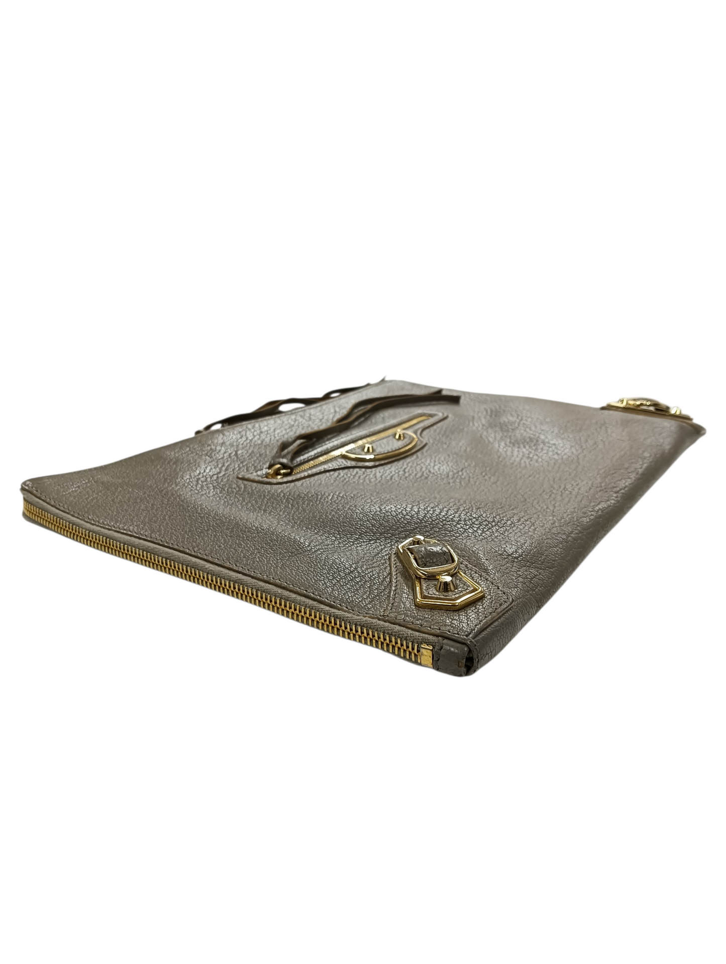BALENCIAGA Clutch Bag Khaki 12 11 C 568024 Stain 390186