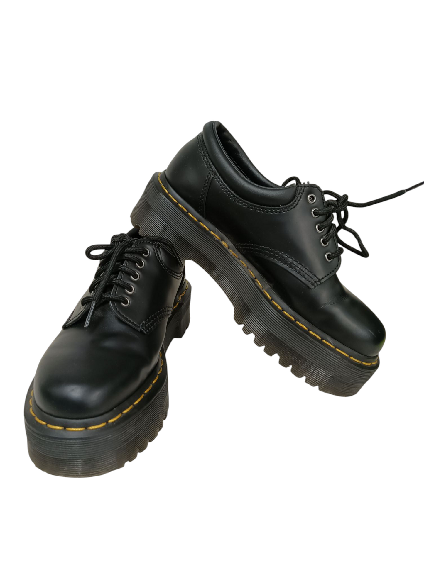 Dr.Martens Leather Platform Shoes Size 38 cm Lady's Black 24690001