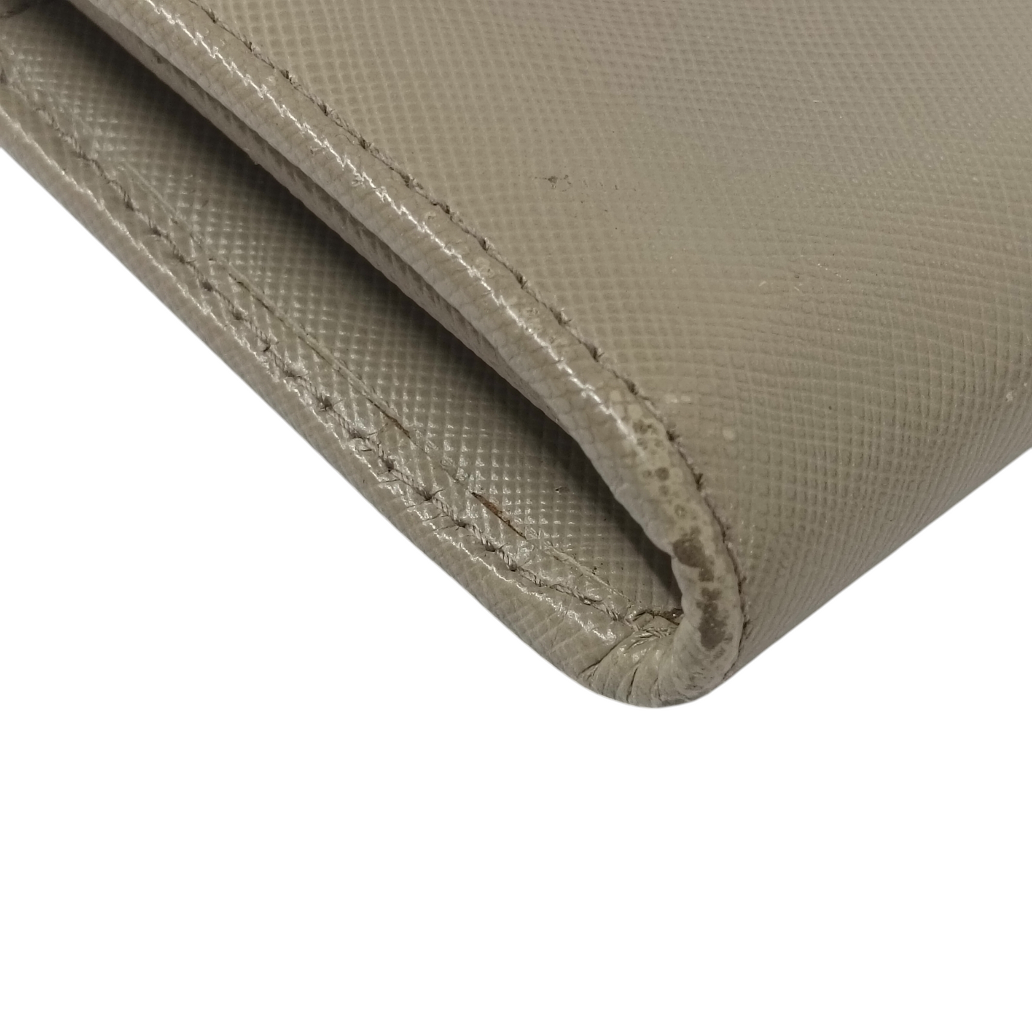 PRADA Long Wallet Rank (BC) Beige *Damage/Stain 213