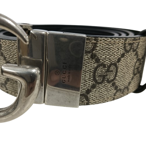GUCCI Belt Marmont Reversible Buckle 627055 Silver/Beige 44/110