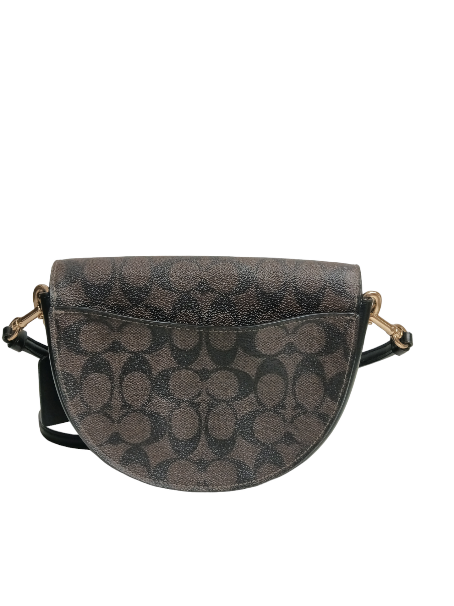 COACH SHOULDER BAG DARK BROWN STAIN C1430