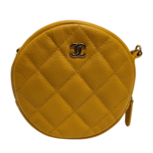 CHANEL Shoulder Pouch Matrasse Yellow Cavier  Skin 26854100