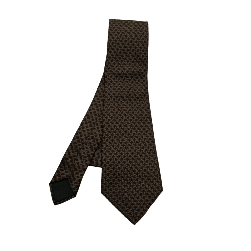 Necktie HERMES Brown/Black