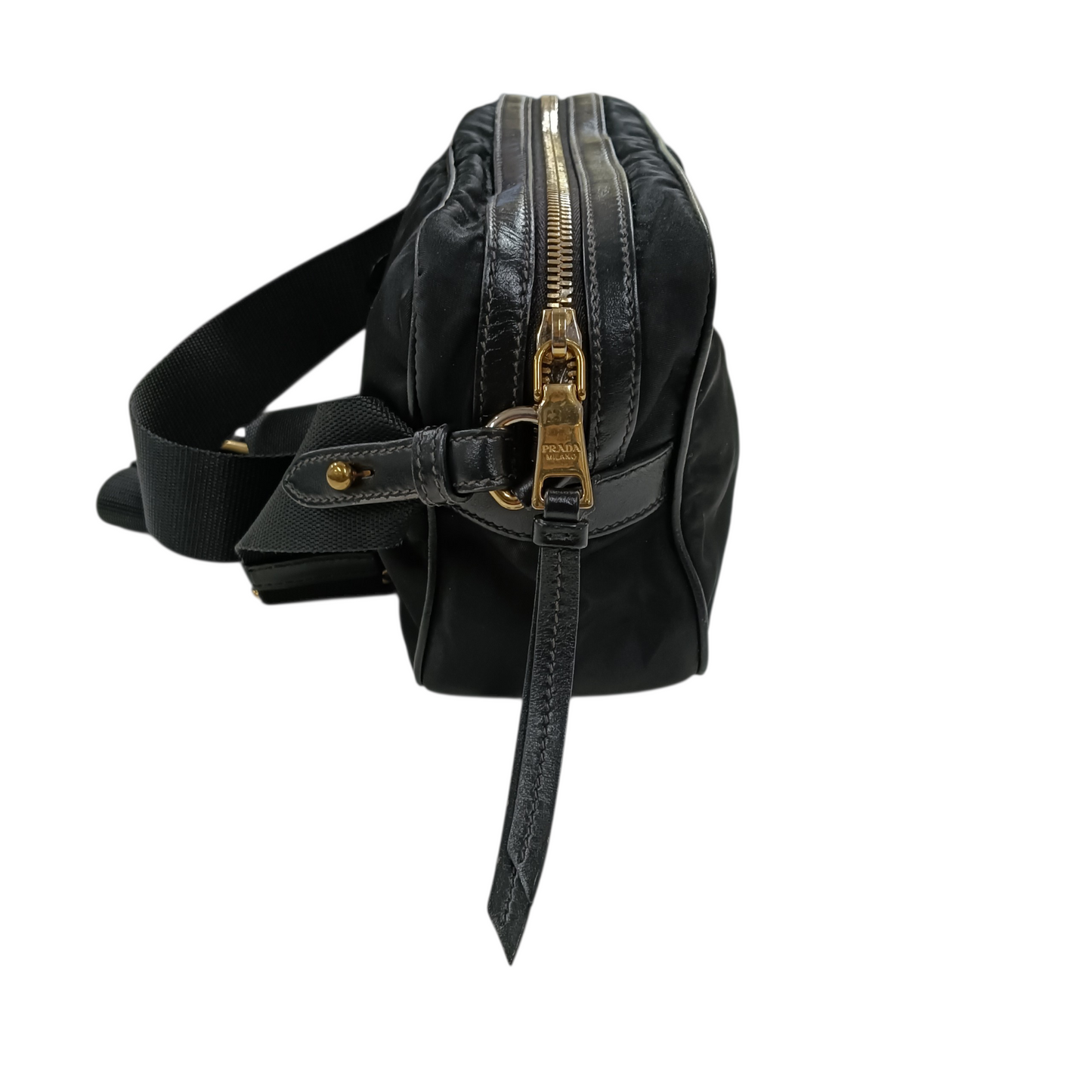 PRADA Shoulder Bag 1BH089 Black Scratch/Stain