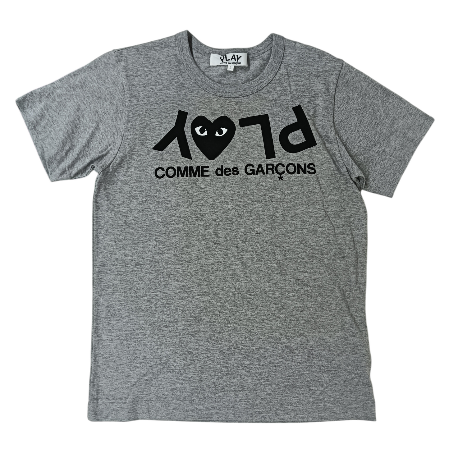 PLAY COMME DES GARCONS T-shirt SIZE L Lady's Gray AZ-T081