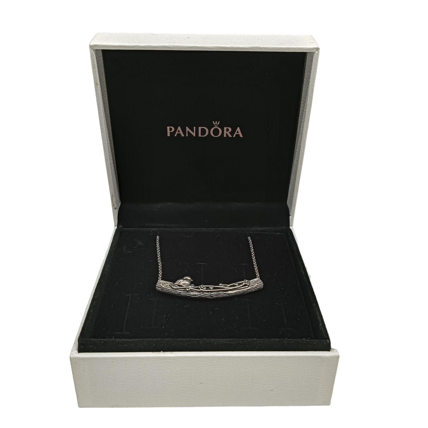 PANDORA Necklace Spring Bird Curved Bar