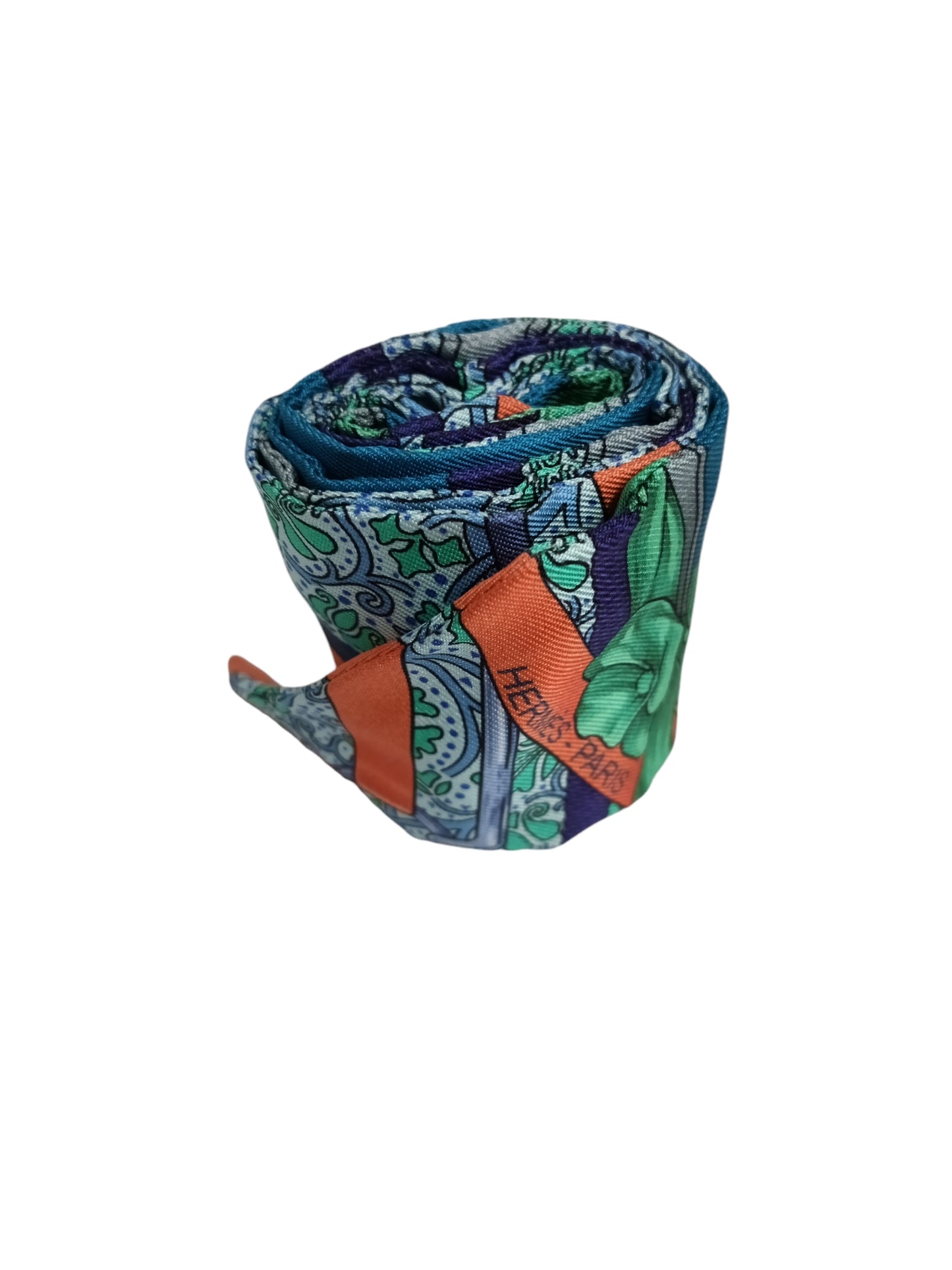 HERMES SCARF TWILLY BLUE/GREEN/ORANGE