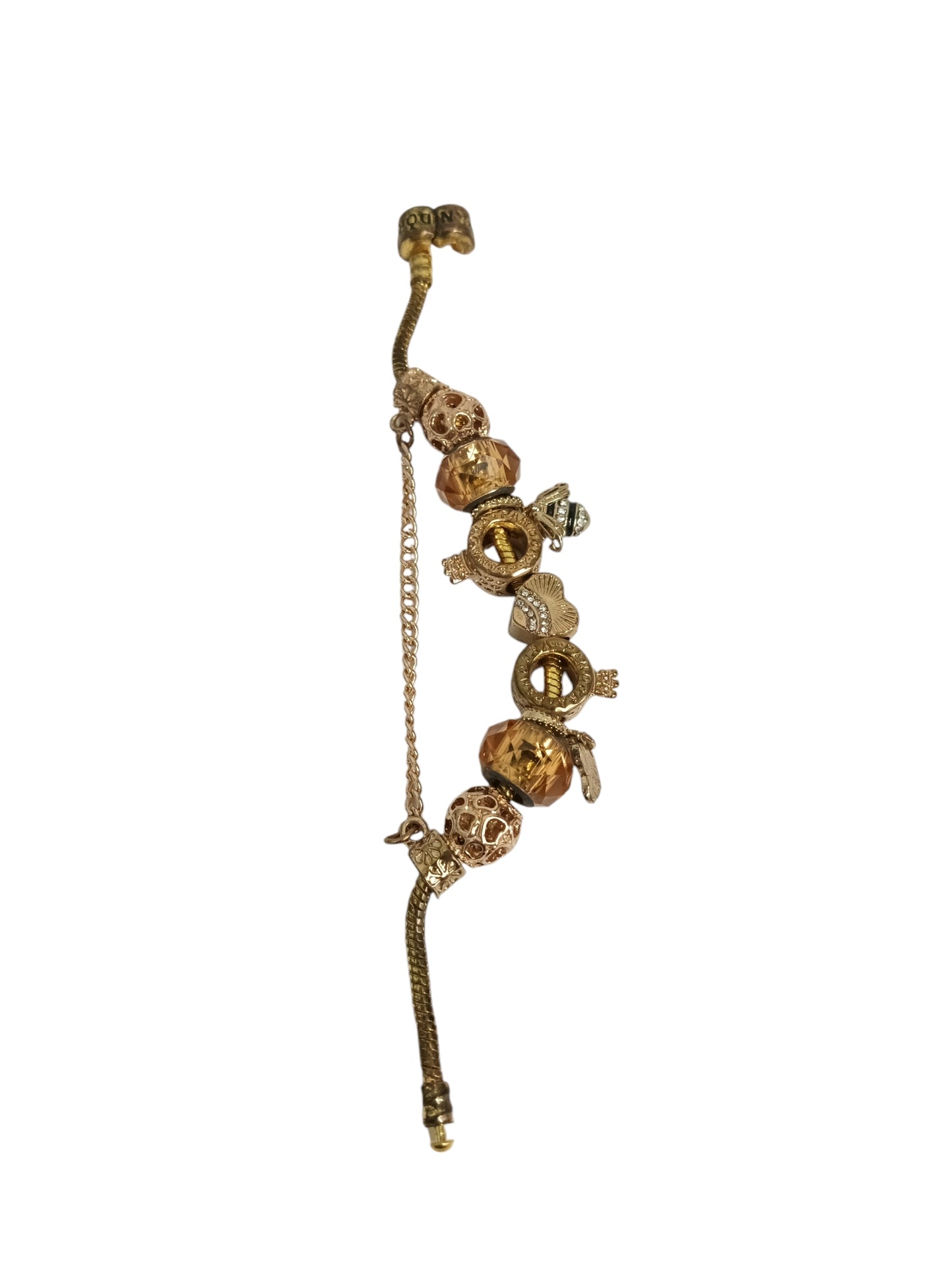 PANDORA BRACELET GOLD  10 CHARM RANK(B)