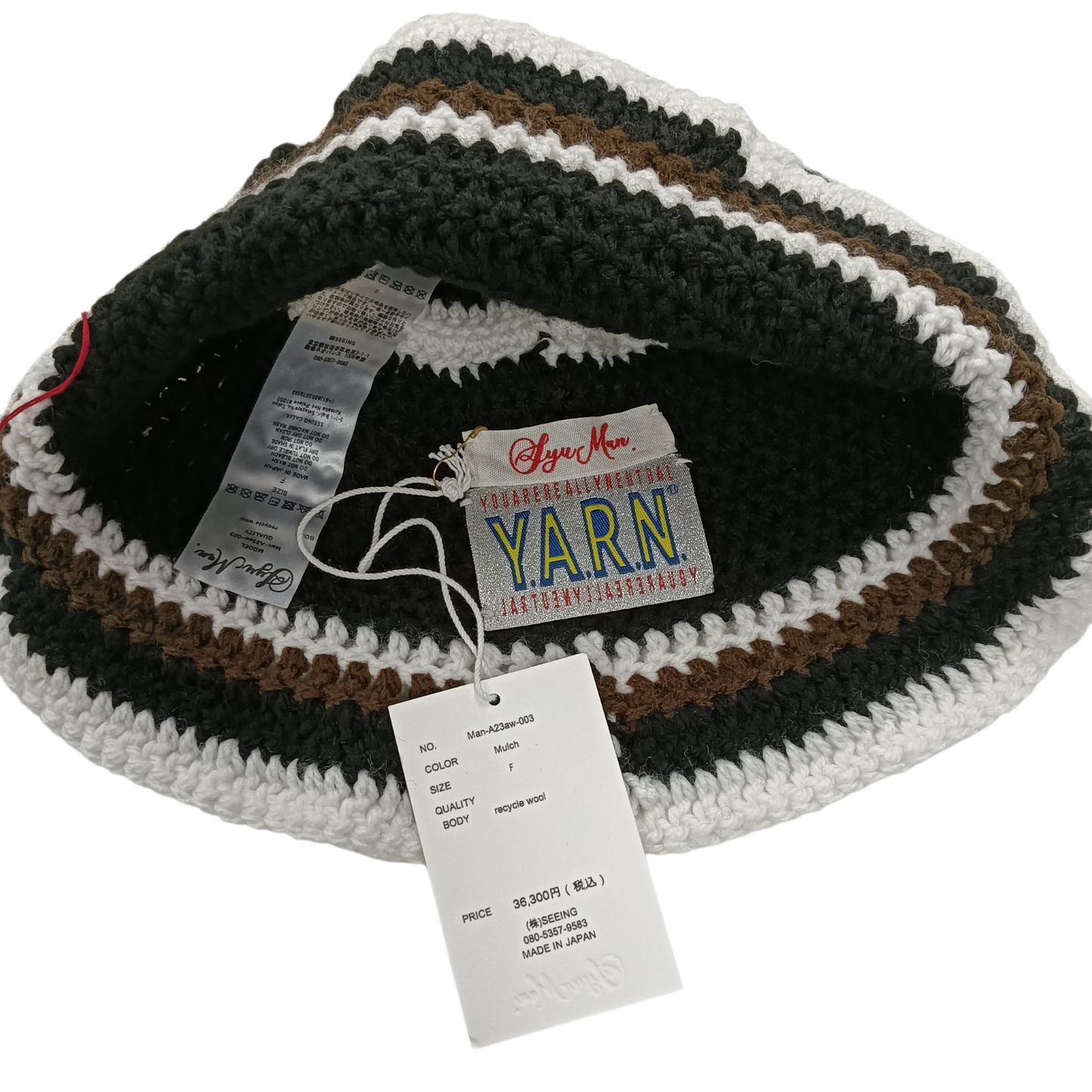 SYUMAN x Y.A.R.N. Knit Hat MAN-A23aw-003 Black/White
