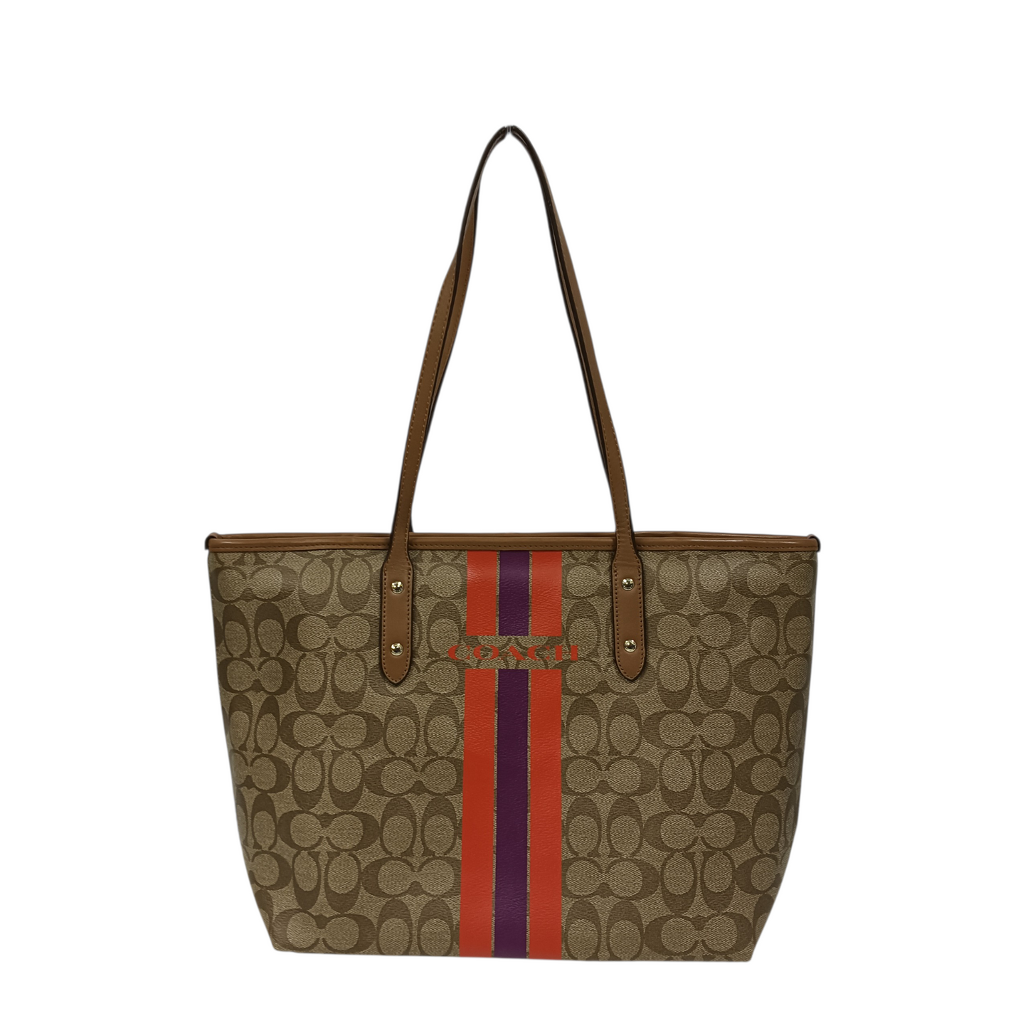COACH Tote Bag F38405 Brown/Orange