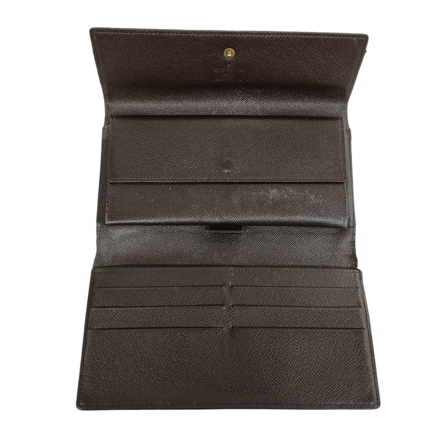 LOUIS VUITTON Long Wallet Damier N61215 Brown TH0071 *Damage Rank (B)