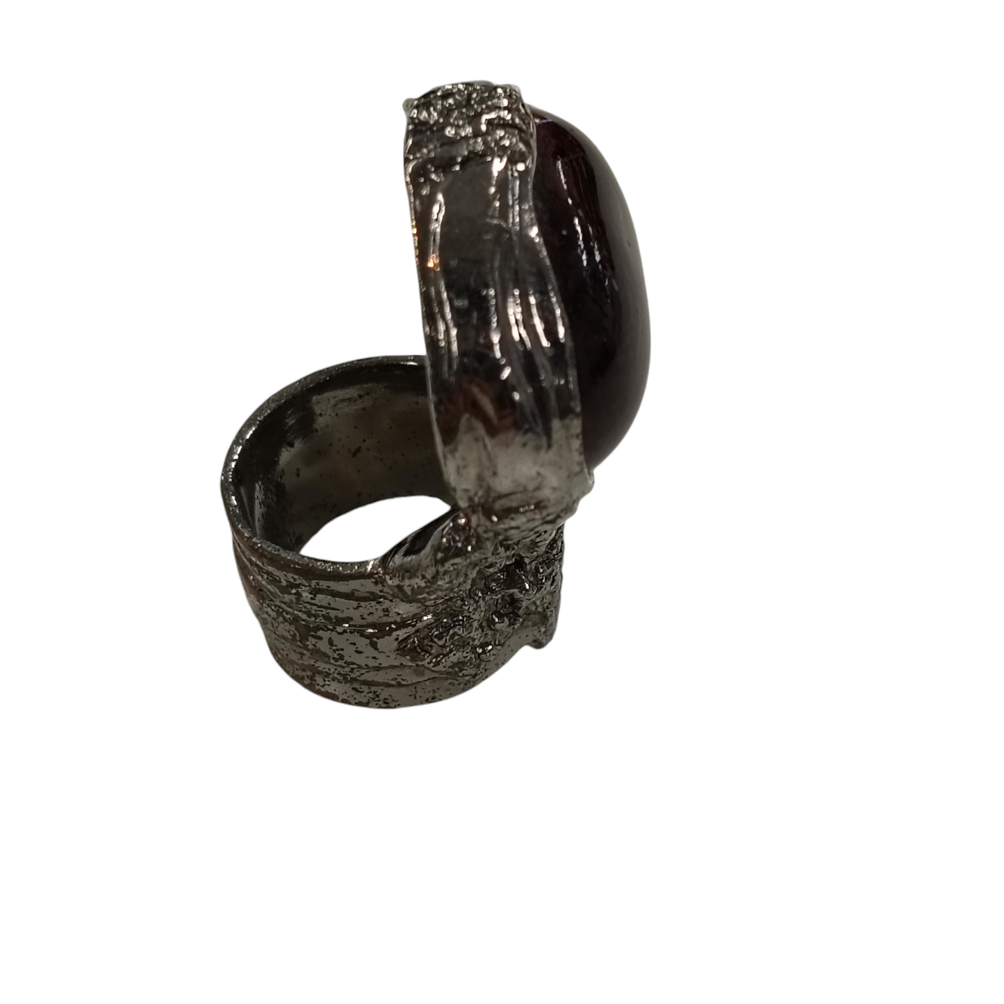 YVESSAINT LAURENT RING VINTAGE ARTY SILVER/PURPLE