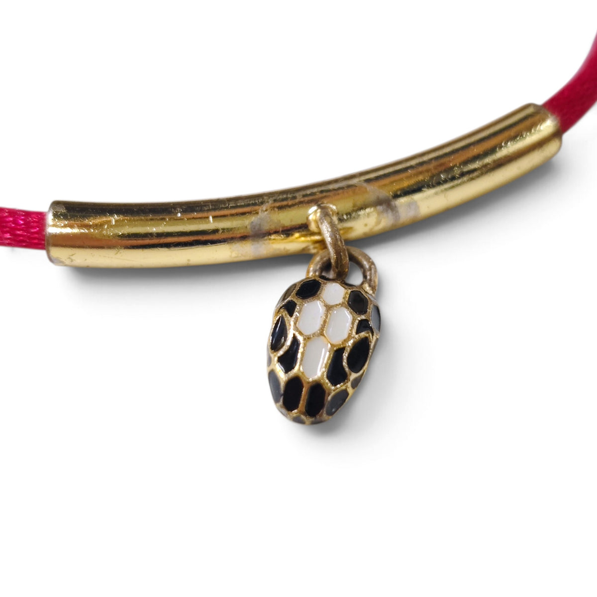 BVLGARI Bracelet Red Snake *Discolored/Scratch Rank B
