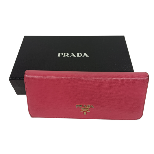 PRADA Long Wallet Rank (BC) Pink *Damage 184