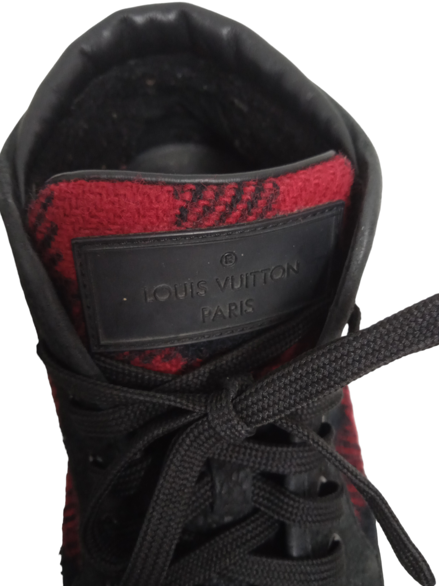 LOUIS VUITTON SNEAKER SIZE 5 LADY'S BLACK/RED GO 0152 RANK (B)