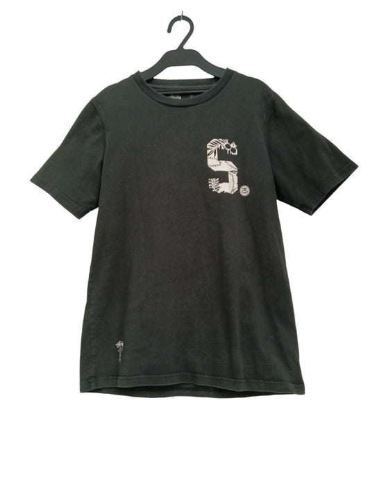 STUSSY T-SHIRT SIZE M MENS BLACK RANK(B)