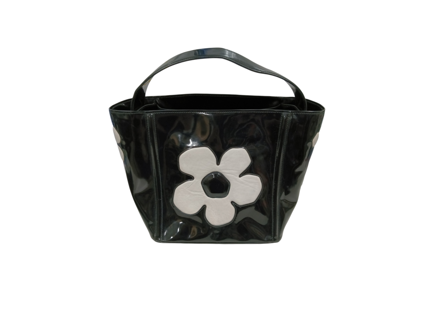 PRADA 2WAY BAG BLACK/W HITE